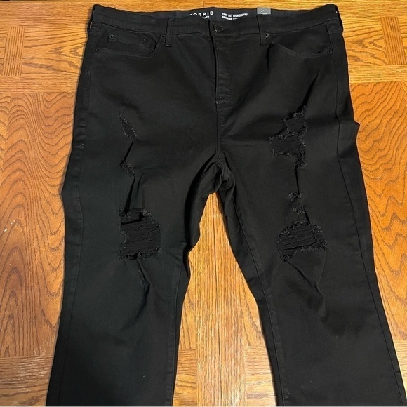 NEW Torrid Crop Sky High Skinny Premium Stretch High-Rise Jeans in Black Sz 20 - Picture 5 of 14